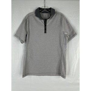 Lululemon Polo Shirt Mens Size M Gray Short Sleeve Golf Athletic Casual